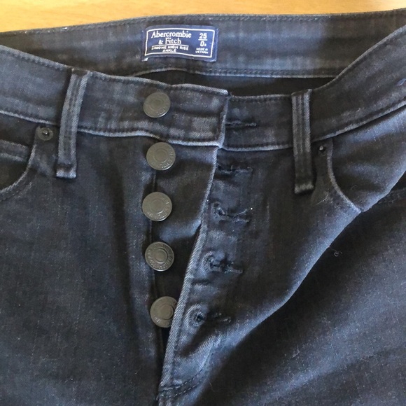 A&F, Simon jeans, high rise skinny ankle, distressed black, size 25 - Picture 5 of 6